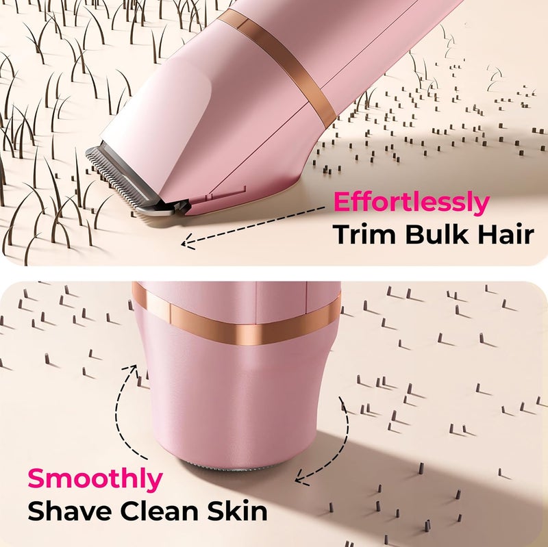 Kaphio Bikini Trimmer for Women Pubic Hair: 2 in 1 Electric Razors for Women - IPX7 Waterproof Lady Shaver for Travel & Home Use - Image 3